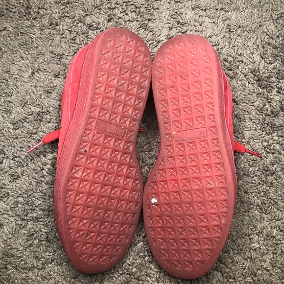 Big kids puma suede sneakers all red - Picture 5 of 7